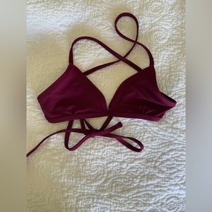 Jolyn Clothing Burgundy Bikini Top